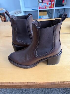 Thursday Boot Company Knockout Brown Leather Heeled Chelsea Boots